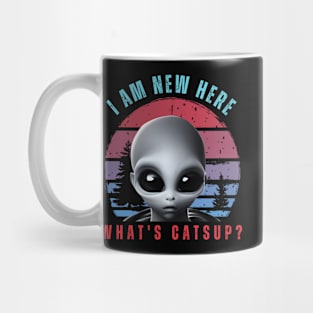 Alien asks "What's Catsup?" Mug